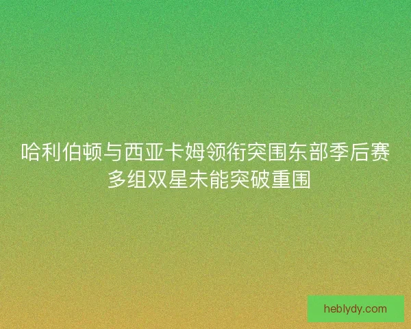 哈利伯顿与西亚卡姆领衔突围东部季后赛 多组双星未能突破重围